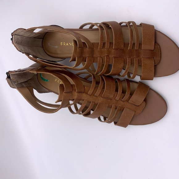 COPY - Franco Sarto Uzeta Sandals Cognac Gladiator Wedge Size 8 - Picture 7 of 14